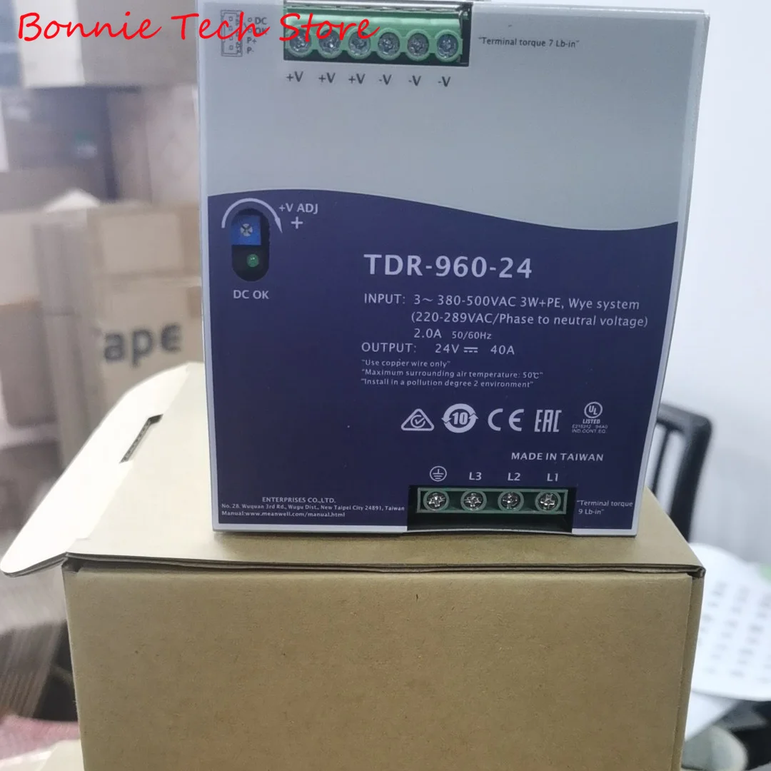 

TDR-960-24 для источника питания MEAN WELL, трехфазная промышленная DIN-рейка мощностью 960 Вт с функцией PFC