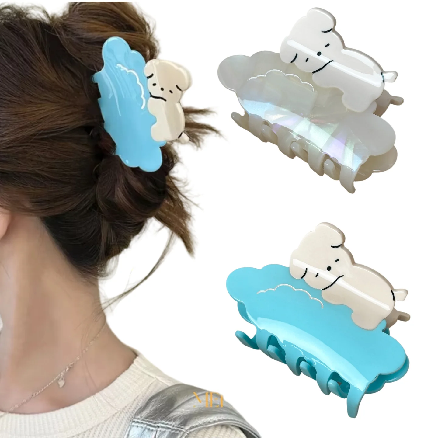 

Dowell Original Design Cute Animals Puppy Cloud Acetate Hair Claw Clips Girls Women's Hair Accessories
