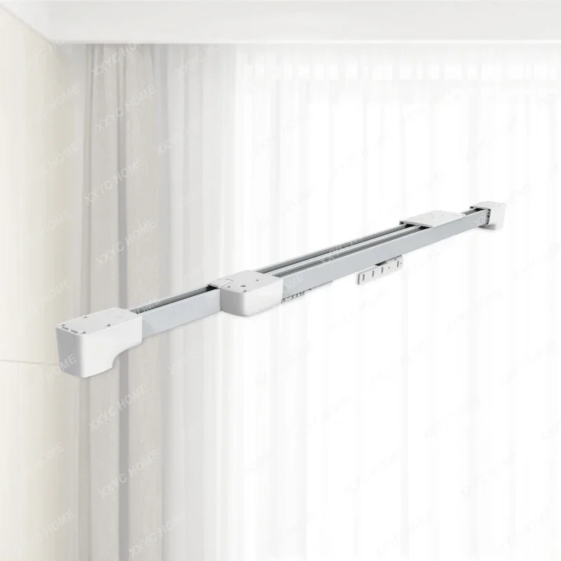 ALY HOME 2.2 M-4 M New design Smart Home Automatic Motorized Telescopic Curtain Track with Curtain Motor