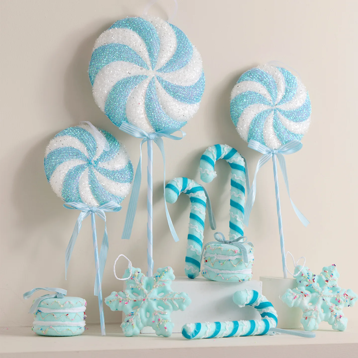 

New Christmas Decorations Pendant Walking Stick Lollipop Macaroon Cake Decorations Christmas Tree Hanging Ornaments Charm Gifts