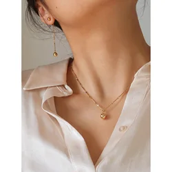 Stainless Steel Exquisite Geometric Circular Pendant Necklace for Women High Quality Chic Chain Charm Jewelry Gift Waterproof