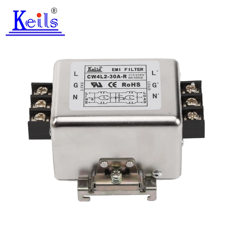 

KEILS Power Filter 220V Rail Terminal Block 30A20A10A Anti-interference Bipolar Single Phase