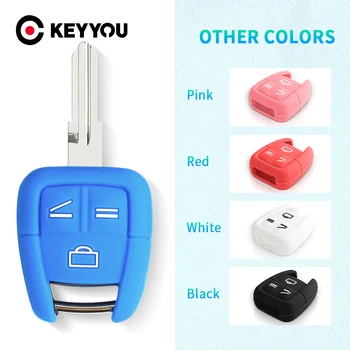 KEYYOU-실리콘 자동차 키 케이스 보호 커버 셸 3 버튼, Opel VAUXHALL VECTRA ASTRA ZAFIRA Tigra Omega Signum frontera용