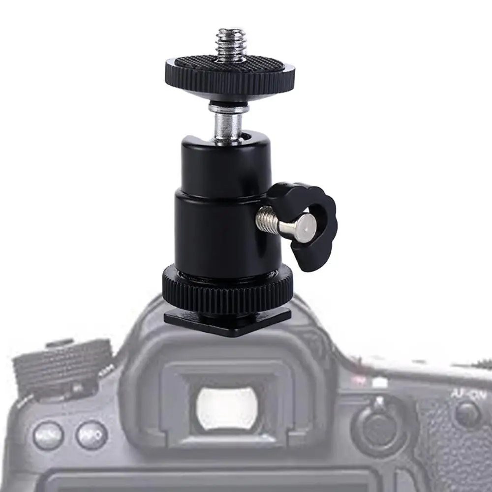 DSLR الروتاري جبل كاميرا فيديو 1/4 "المسمار 360 درجة ترايبود الكرة رئيس ترايبود Ballhead حامل فلاش قوس كاميرا ترايبود #6