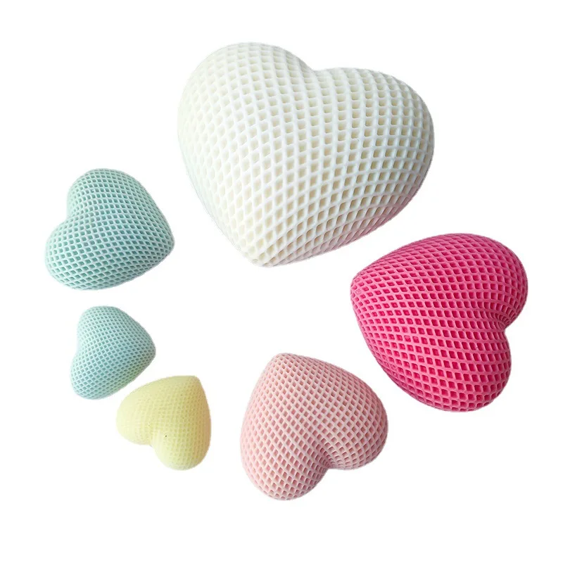 3D Woven Love Silicone Mold Love Heart Resin Candle Mold Mousse Cake Aromatherapy Candle Mould Chocolate Baking Molds Crafts