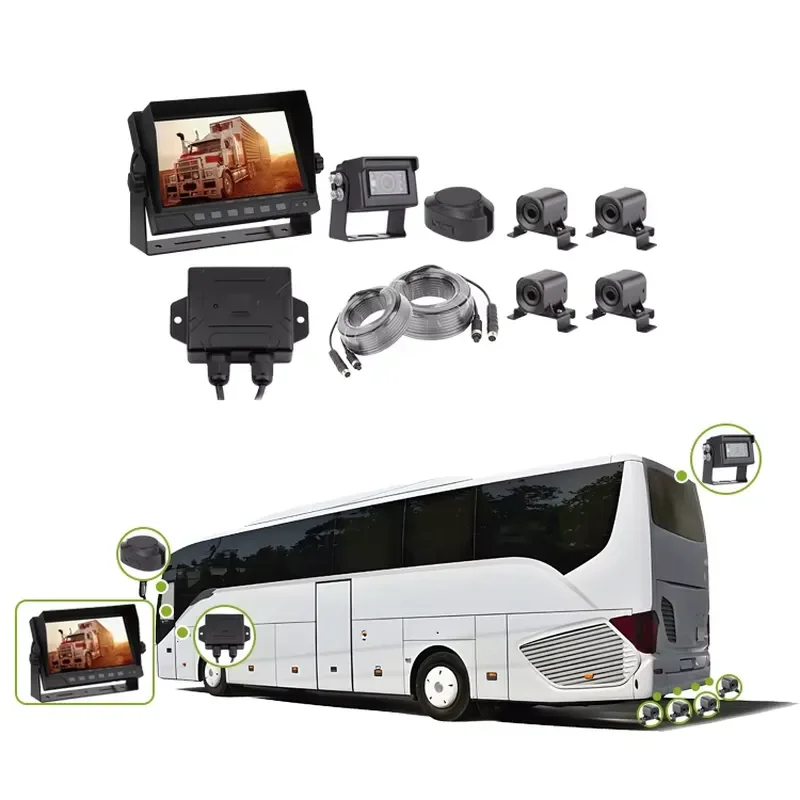 for Vehicle Parking Sensor Custom 4 Input Reversing Camera Split Screen Monitoring Radar System IP67 Waterproof Universal
