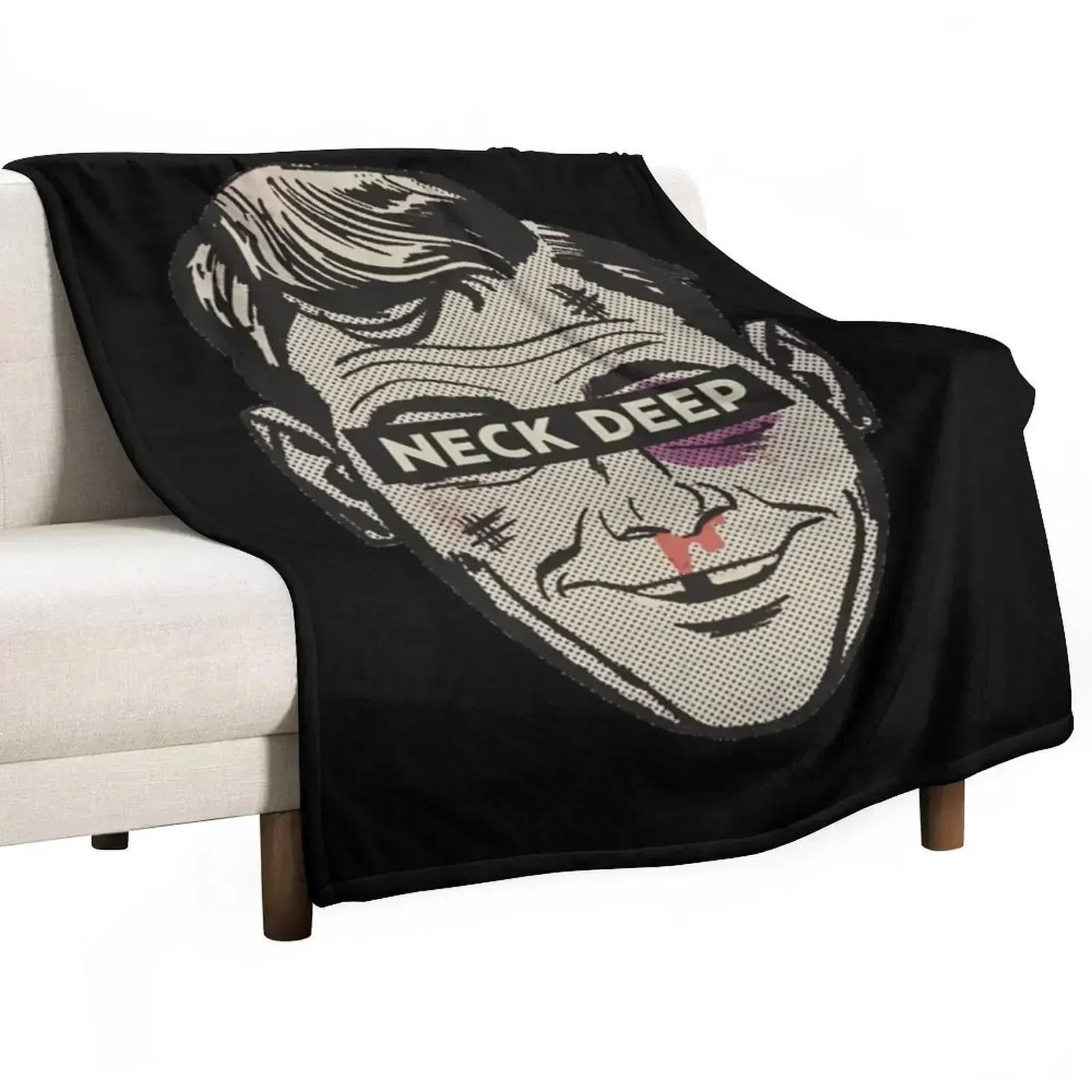 

face Throw Blanket Plaid on the sofa Beautifuls Thermal Flannel Blankets
