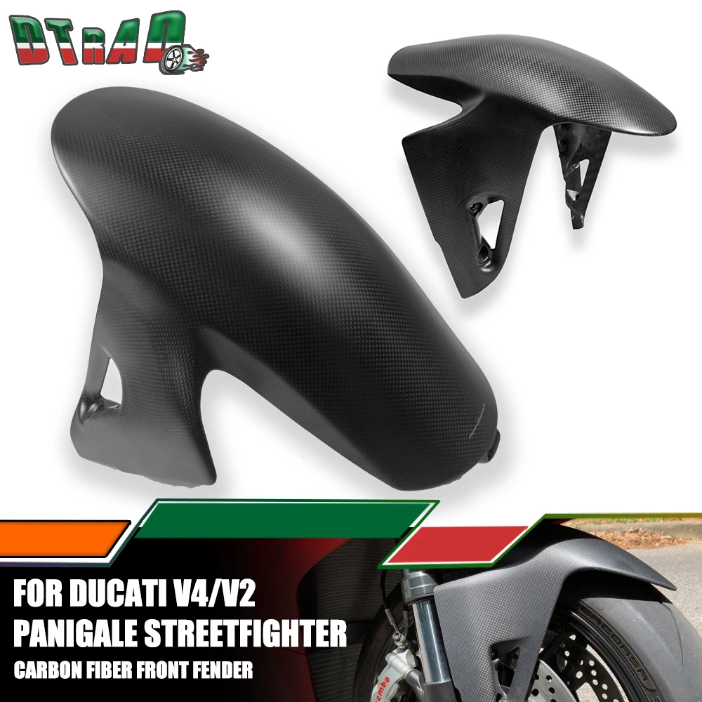 For DUCATI Panigale V2 V4/S/R Streetfighter V4 S Carbon Fiber Front Fender Mudguard Motorcycle Modified Parts Fairing Kit Logo