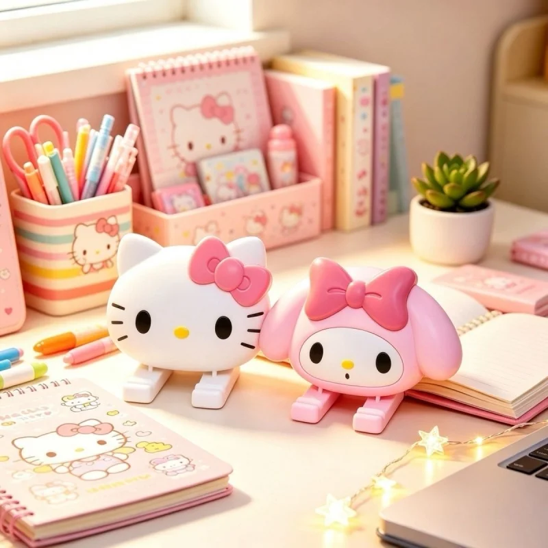 Cartoon Sanrio Hello Kitty My Melody Adjustable Phone Holder Multi-Functional Portable Tablet Holder Desktop Decorative Ornament