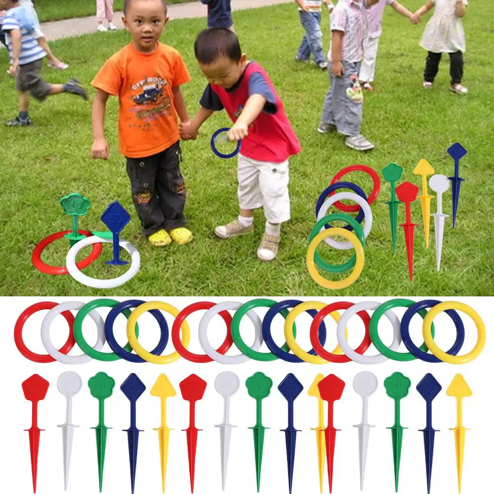 Boys Girls Animal Throw Circle Game Fun Game Parent-Child Hoop Throwing Toy Cartoon Plastic Ferrule Stacked Toys Indoor Outdoor