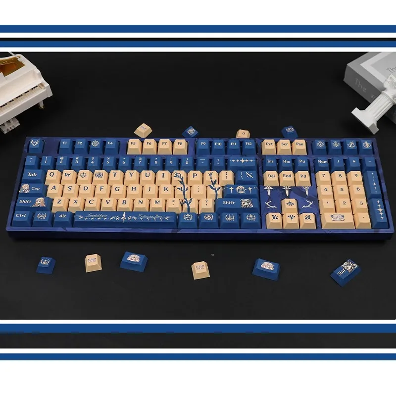 Anime Cartethyia Theme Keycaps Cute PBT Sub Keycap Cherry Profile Custom Gaming Key Caps for Mechanical Keyboard Accessory Gift