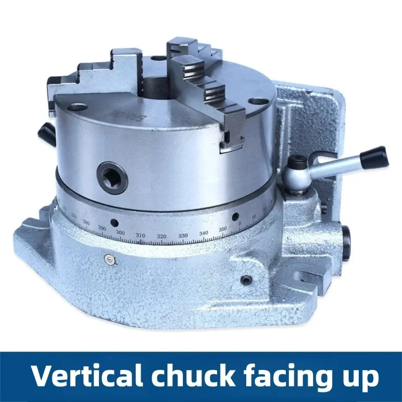 6/8 Inch Simple Index Head Universal Quick Milling Divider Vertical Horizontal Use 2 Division Large Through Hole Indexing Plate