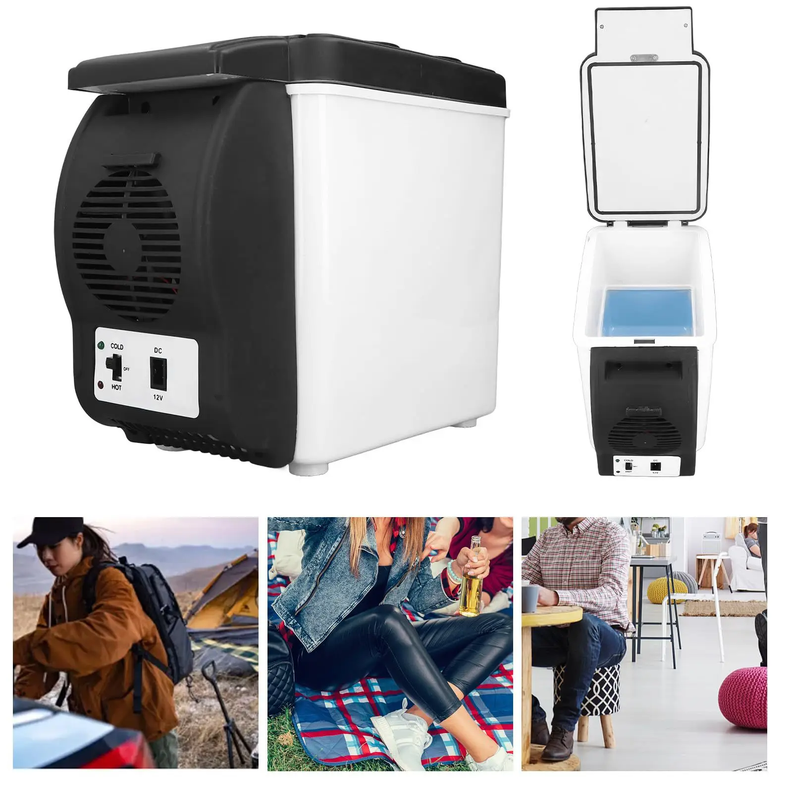 NEW 6L Portable Compact Mini Fridge 12V Car Refrigerator Freezer for Camping Traveling Electric Cool Box Summer Outdoor Fridge