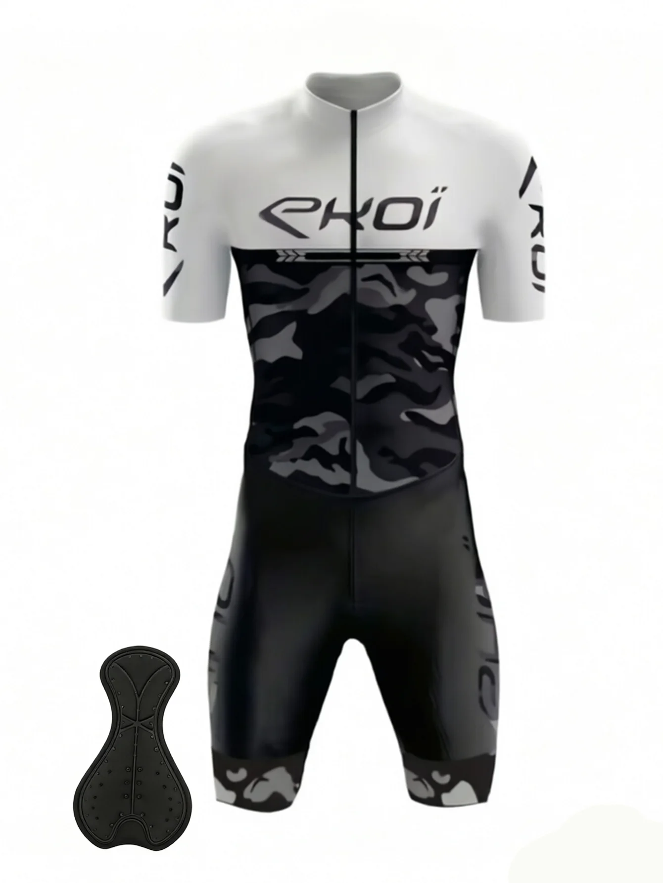 Short Sleeve Shorts Men‘s Cycling Jumpsuit, Breathable Quick Dry Lightweight One Piece Bike Bodysuit