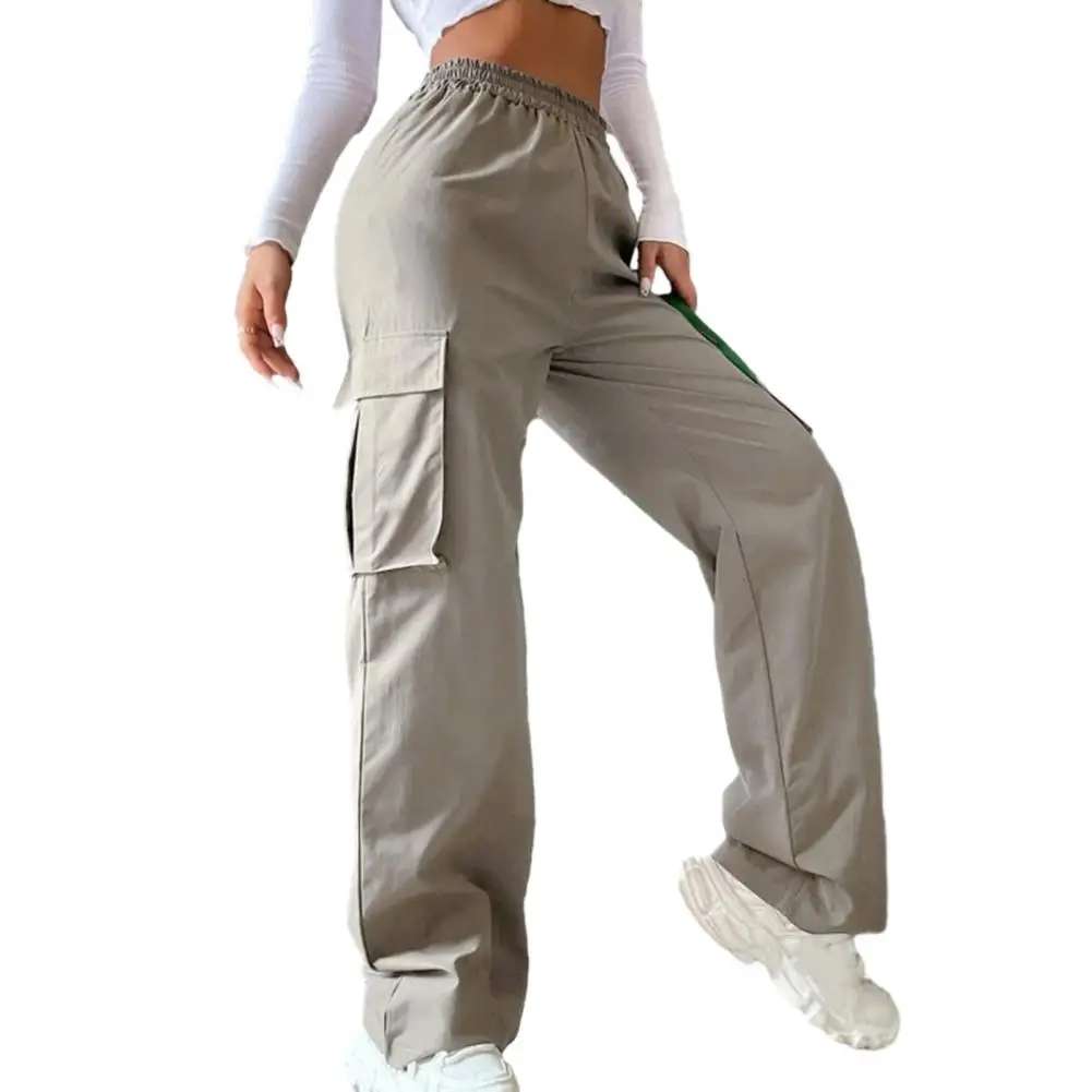 

Women's 2024 Fashion Clothes Cargo Pants Loose High Waist Wide Trousers Streetwear Hip Hop Solid Color Straight Sweatpants