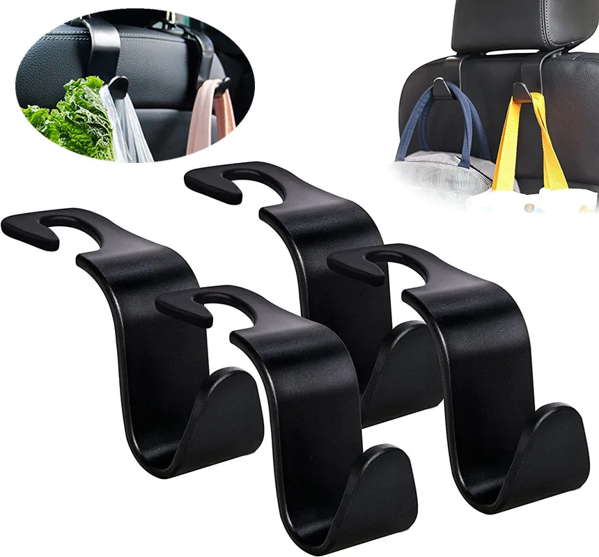 

4/2/1PCS Car Seat Headrest Hook Auto Back Seat Organizer Hanger Storage Holder for Handbag Purse Bags Storage Auto Interior