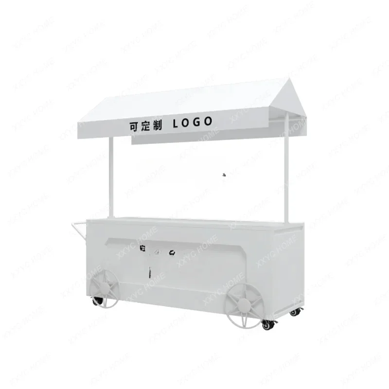 Float Stall Trolley Display Rack Food Dining Cart Night Market Mobile Stall Trolley Promotion Car