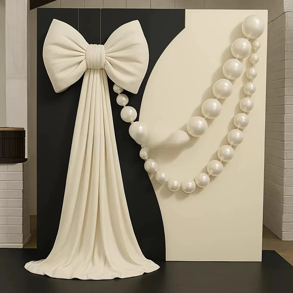 Large Bow Decoration Proposal Birthday Decoration Props Finished Velvet Satin Trailing