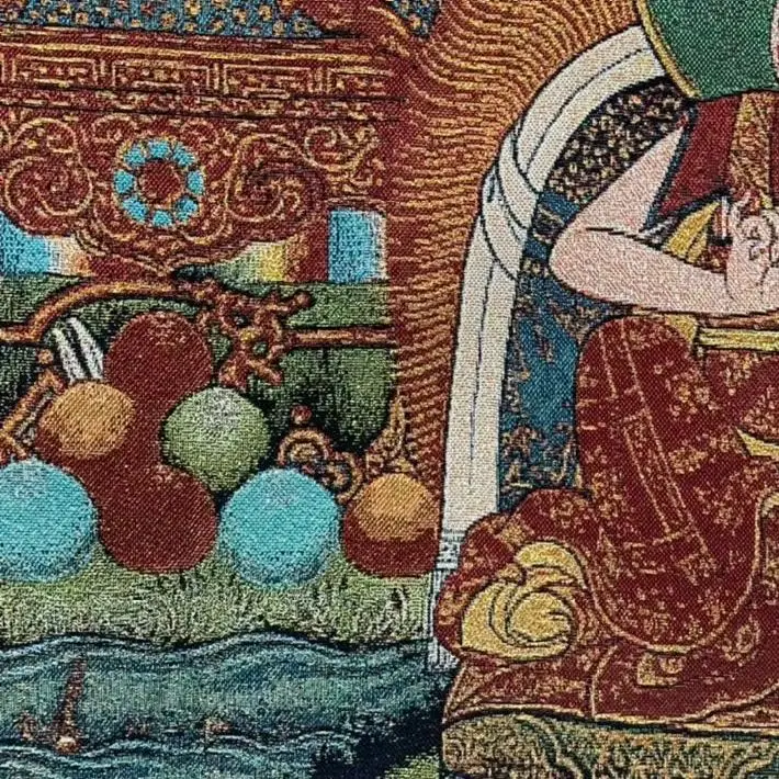 Old Silk Embroidery Brocade Nepal Tsongkhapa Buddha Thangka Worship Hall Town House Exorcism