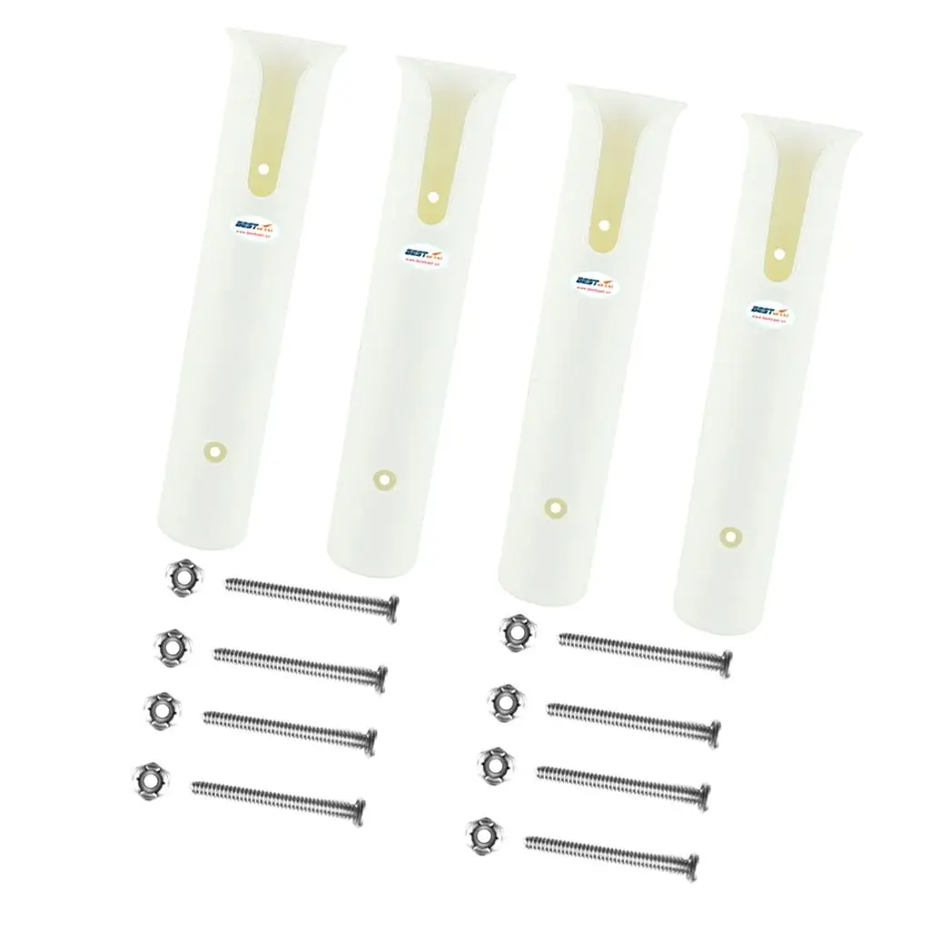 

Boat Fishing Rod Holder/Ship Yacht 4 Rack Rods Frame Portable and Lightweight - 4 Tubes - White