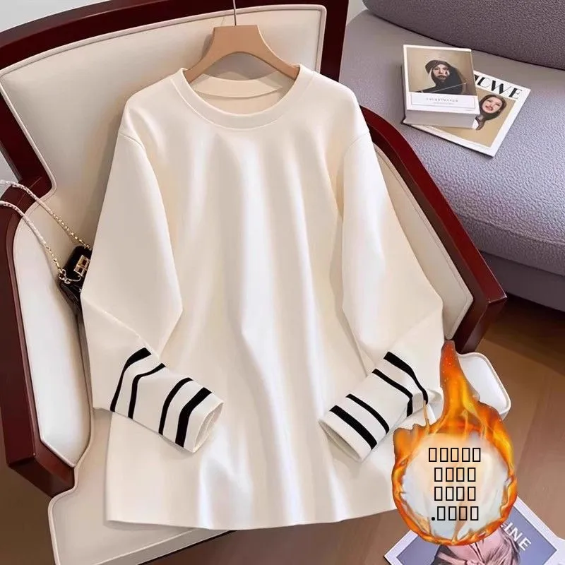 

Женская теплая толстовка свободного кроя с длинными рукавами, с дизайнерскими вставками, осенне-зимняя, новая, модная, повседневная