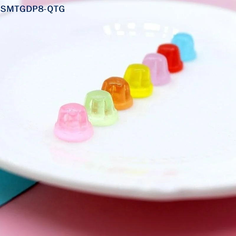 10pcs Resin Pudding Kawaii Fake Food Miniature Craft Material Scrapbooking Figurine Cabochon Accessories Flatback Embellishments