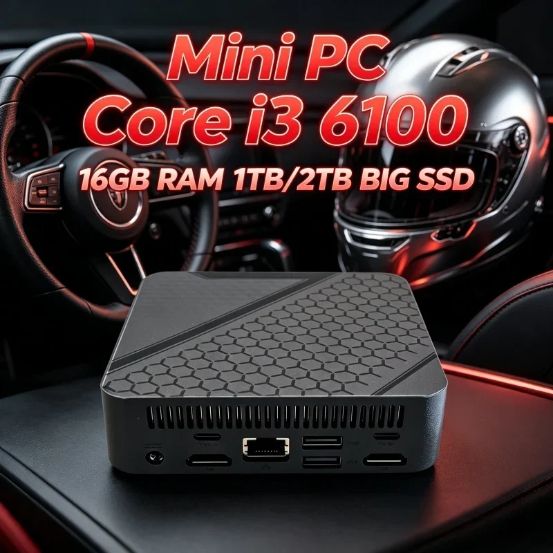 2026  Arrival Core  i3 6100  BT5.2 WiFi6 Portable Mini PC Computer16GB RAM 1TB/2TB BIG SSD Gaming Computer  office Desktop