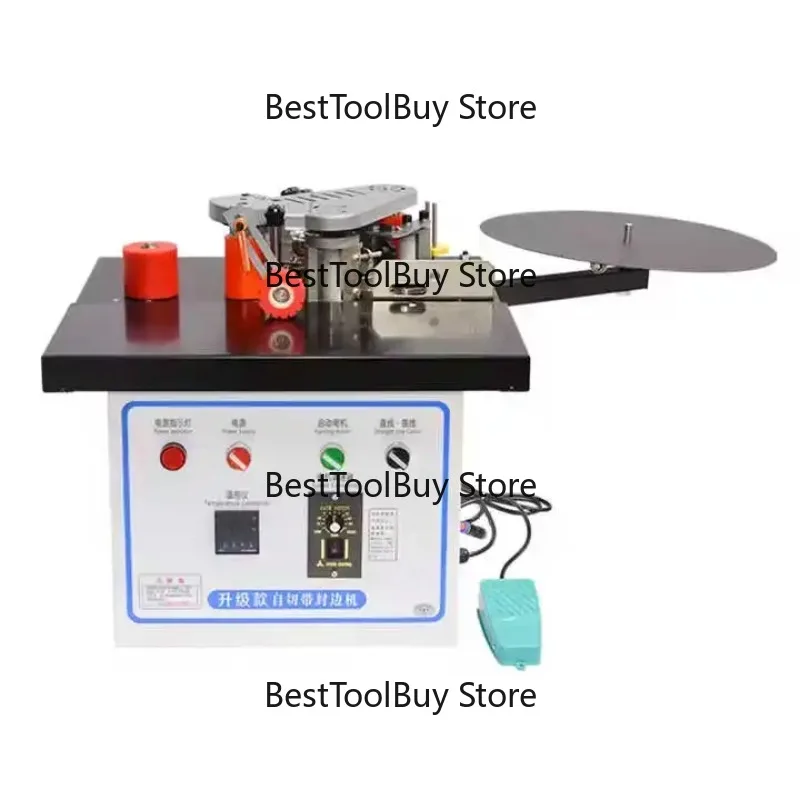 Maquinaria de carpintería miniatura - Máquina automática para enchapar cantos de PVC en tableros curvos de MDF y paneles a base de madera con motor clave