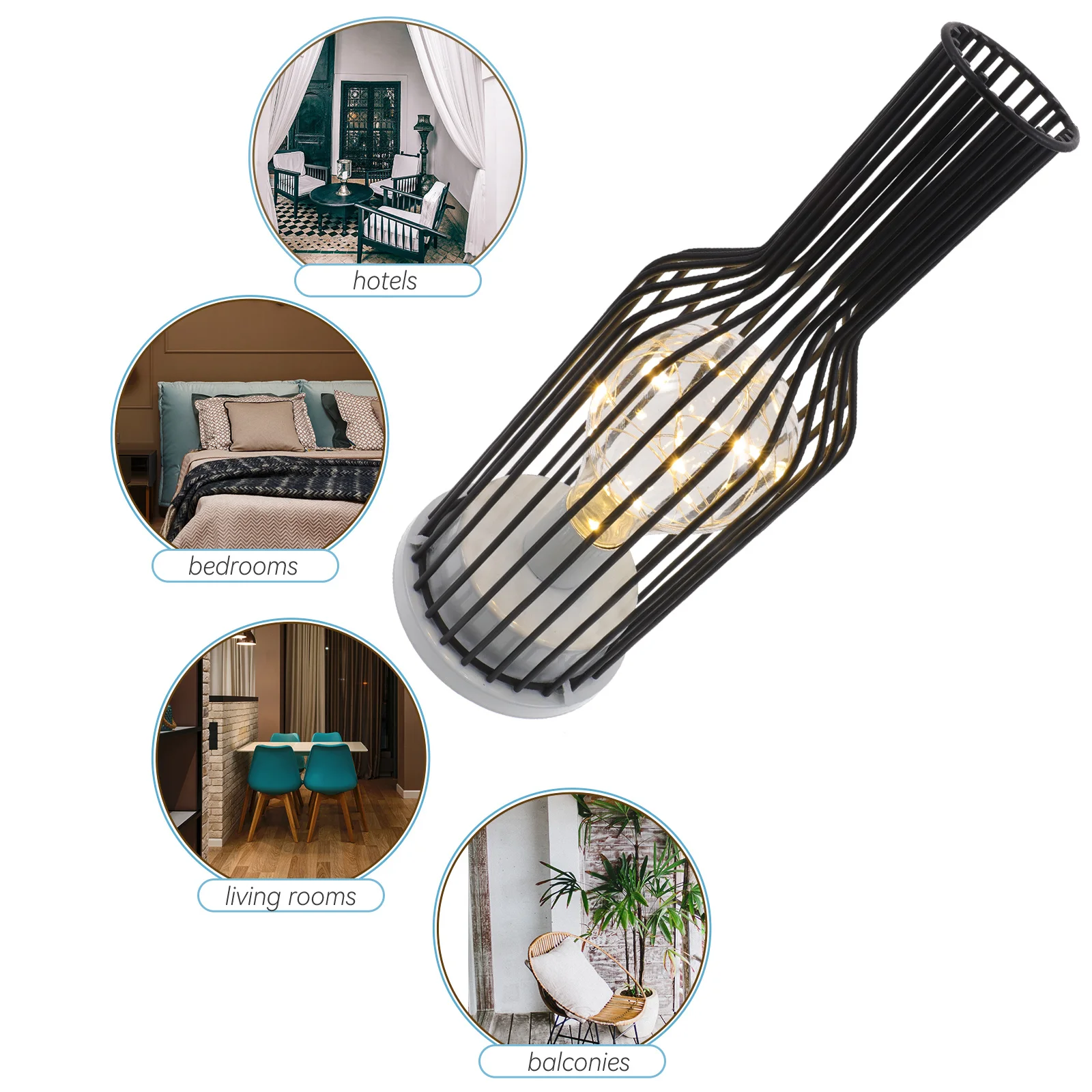 

Decorative Vintage Wine Bottle Night Light Metal Iron Retro Small Operated Night Lamp for Bedroom Operated Lamp