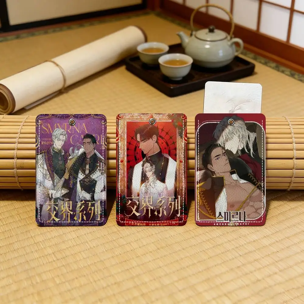 

Smyrna And Capri Bl Anime Stylish Leather Card Holder Keychain Travel-Friendly Case for Essentials