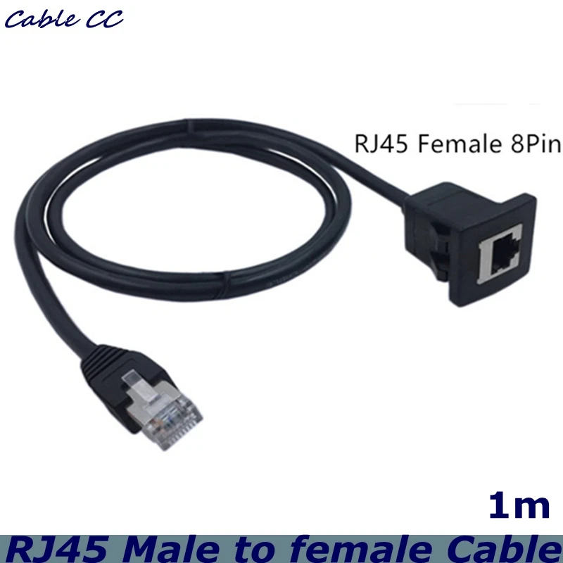 CAT5e 100cm Embedded Panel Wall Insert Wall Insert Panel Die RJ45 Male to Female Installation Extension Cable