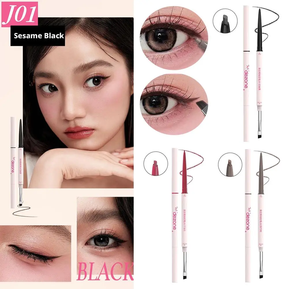 Dezone Doppelendiger Eyeliner-Gelstift, extrem fein, glatt, kein Verschmieren, wasserfest, wischfest, Eyeliner-Stift-Make-up