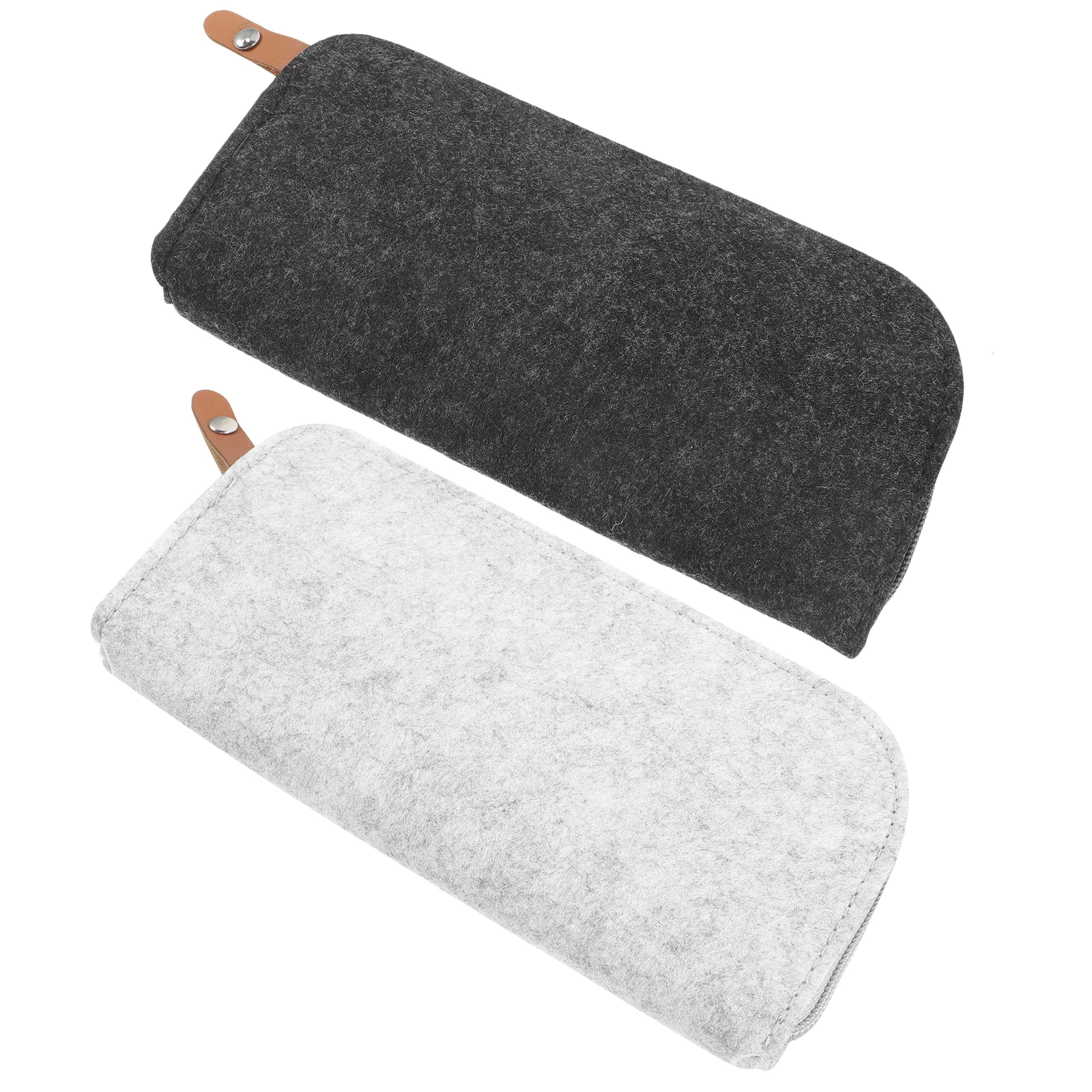 

2Pcs MultiFunction Felt Pencil Case Organizer Portable Stationery Bag Large Capacity Makeup Pouch For Students