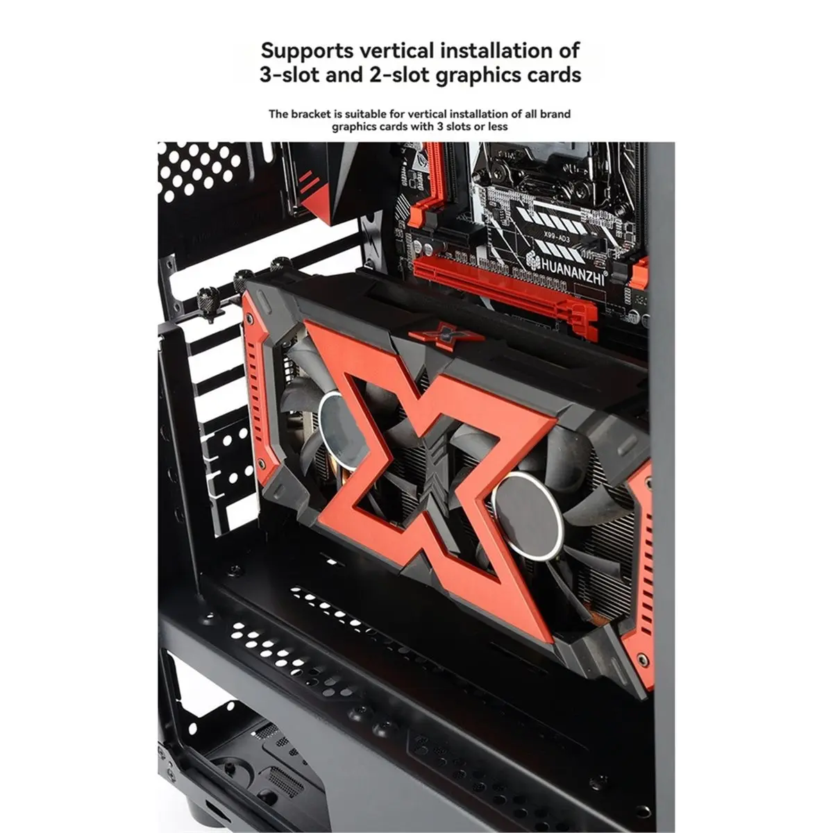 giftnew Vertical Graphics Card Holder 3Slots GPU Mount Bracket for MATX ATX EATX Chassis Holder for RTX3060 3070 3090 RX White