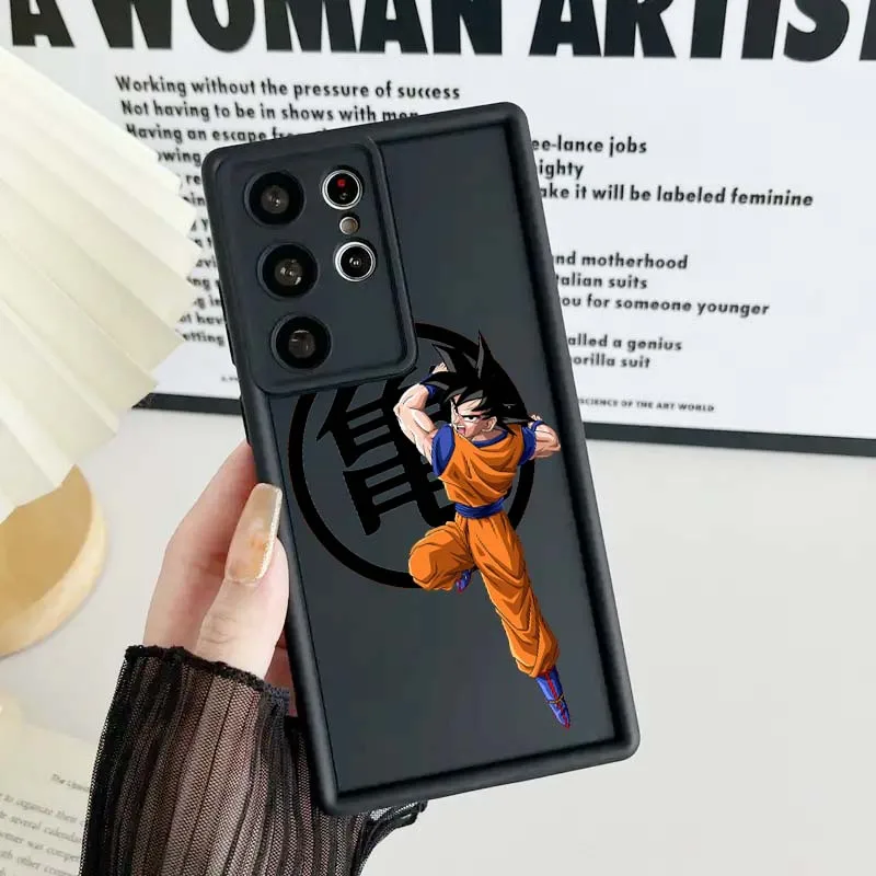 Casing HP Kartun Lucu D-Dragon Balls Goku Untuk Samsung Galaxy S25 S24 S23 S22 S21 S20 Ultra Plus FE 5G Eye Ladder