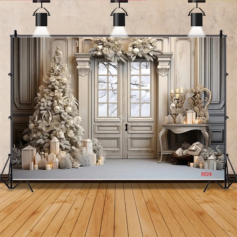 

SHUOZHIKE Christmas Day Photography Backdrops Happy Magic Xmas Eve New Year Candy Fireplace Studio Background Props JD-09