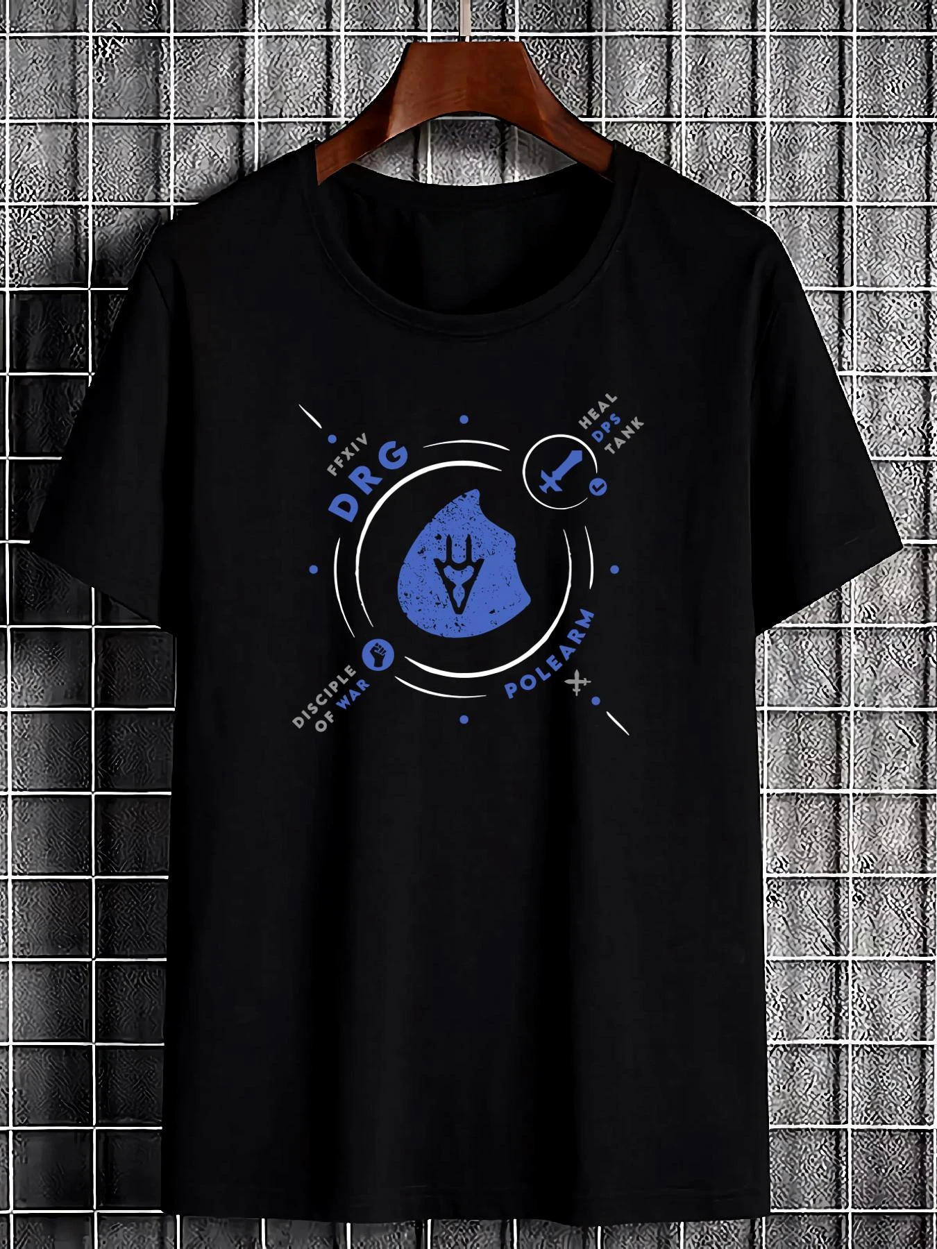 Drg Life FFxiv Heuristic Dragoon DPS Pro FF14 MMO Gamer Unisex T-shirt Suitable for All Seasons