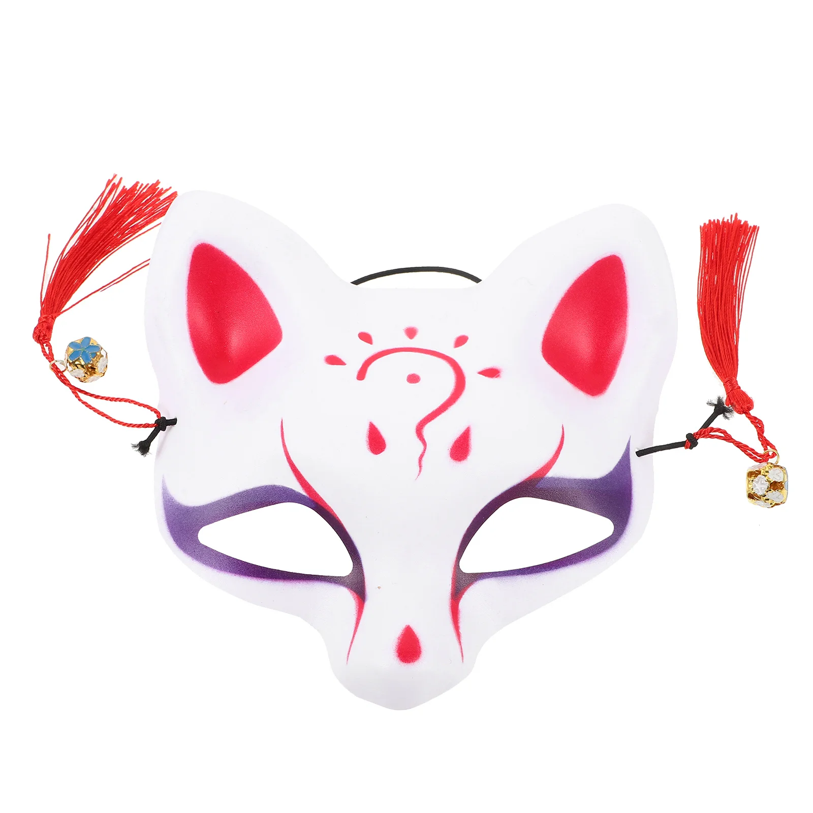 Máscara de gato elegante y de viento, diseño de media cara, atractivo accesorio para fiesta de disfraces, adecuado para adultos y niños, 3 campanas aleatorias