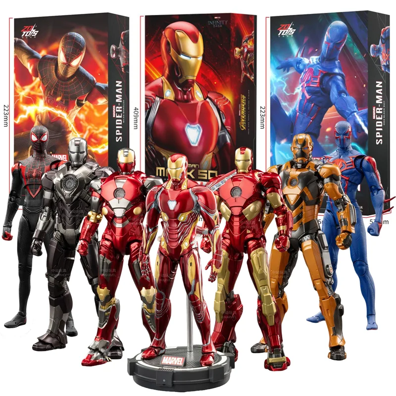 

Игрушки ZD Toys: Фигурки Marvel Avengers Iron Man MK3, MK6, MK50, Spider-Man: No Way Home, Scarlet Spider — коллекционные игрушки, подарок