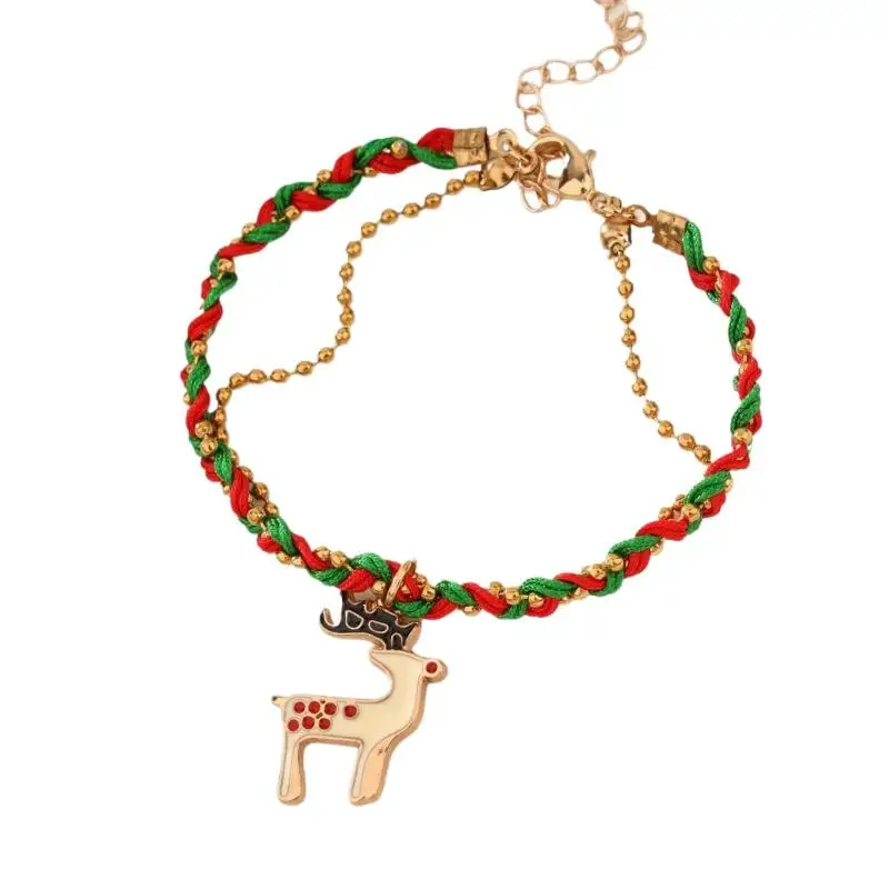 12 قطعة شجرة عيد الميلاد الكرتون سانتا كلوز ندفة الثلج سوار مجموعة للفتيات جميل عيد الميلاد سوار مجوهرات اكسسوارات هدايا