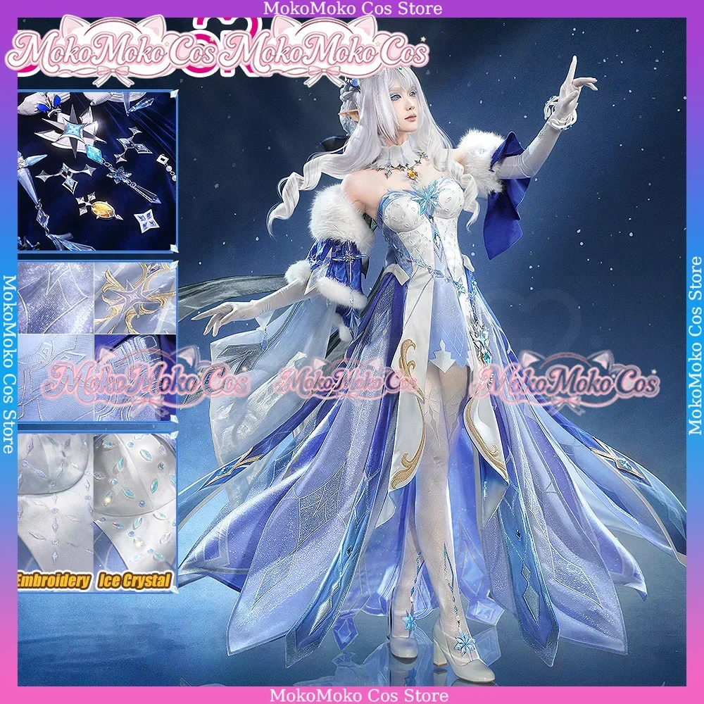 Anastasya Cosplay Costume Genshin Impact Women The Tsaritsa Cryo Archon Crown Snezhnaya Halloween Plus Size Comic Con Convention