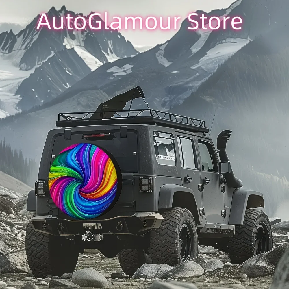 

1 шт., чехлы для запасных шин, яркие и красочные, универсальная полиэфирная ткань, без электричества, подарки на Хэллоуин, использование для джипа, шины