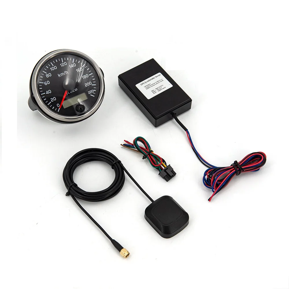 85mm Car GPS Speedometer Gauge 220Km/h Boat Speed Odometer With GPS Antenna fit for Boat Motorcycle Auto Truck