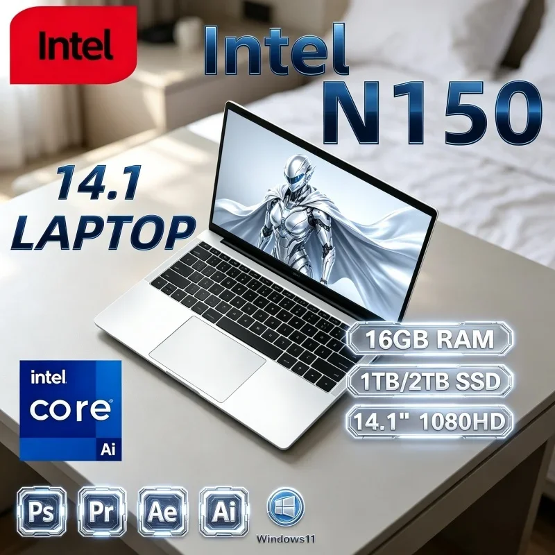 Office Study New Laptop 14.1' Intel Core N150 16GB 32GB 2TB Win11 Pro 1920*1080 HD 2026 Hot Gaming PC
