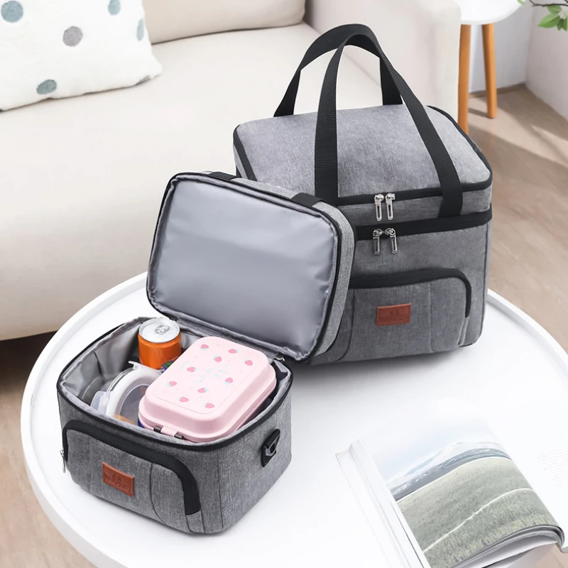 Large Capacity Travel Camping Picnic Bag Extra Large Double Layer Food Drink Insulated Cooler Cool Bag Picnic Beach Lunch Box