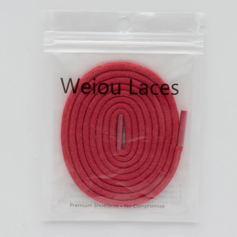 Weiou Laces Store 5MM Round Shape Waterproof Yellow/Red Girl's Swimming Waist 100% Cotton Waxed Easy Rope For Woman Sneaker Boot