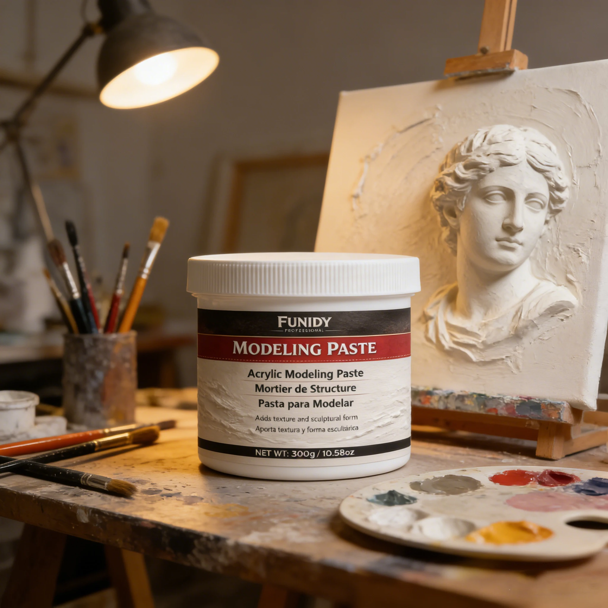 10.15oz/300ml Acrylic Modeling Paste, White Texture Paste, A