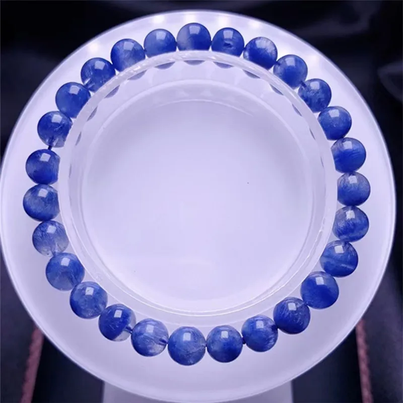 

1 Pc Fengbaowu Best Quality Natural Dumortierite Bracelet Round Beads Crystal Reiki Healing Stone Fashion Jewelry Gift For Women