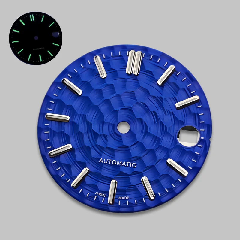 

28.5mm Dial NH35 Honeycomb Dial S Logo Suitable for NH35/MH36 Movement Green Luminous Mechanical Watch Modification Parts