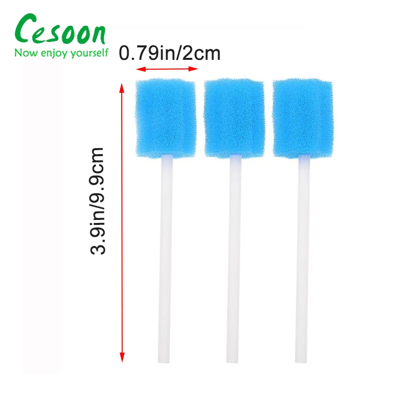 100Pcs Disposable Mouth Sponge Head Swab With Stick Cleaning Microbrush Tooth Medical Use Oral Care Dental Tool Dentist Material